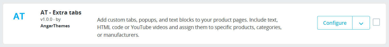 Extra tabs module overview